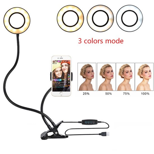 LED Selfie Ring Light for Live Adjustable Makeup Light - 8cm Stand - My Web Bazaar