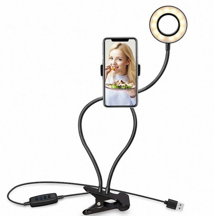 LED Selfie Ring Light for Live Adjustable Makeup Light - 8cm Stand - My Web Bazaar