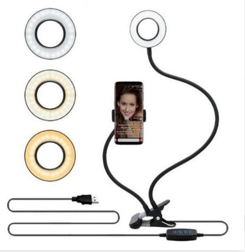 LED Selfie Ring Light for Live Adjustable Makeup Light - 8cm Stand - My Web Bazaar