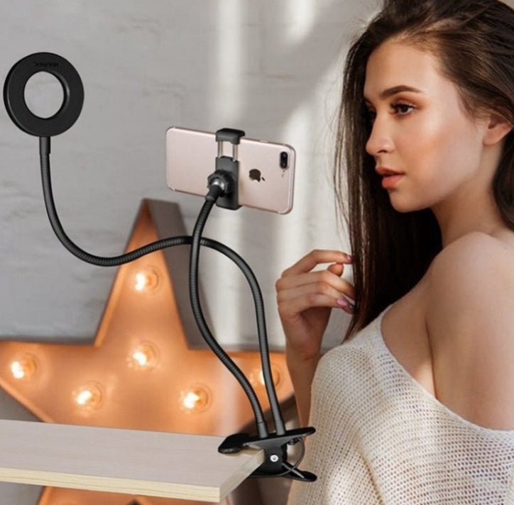 LED Selfie Ring Light for Live Adjustable Makeup Light - 8cm Stand - My Web Bazaar