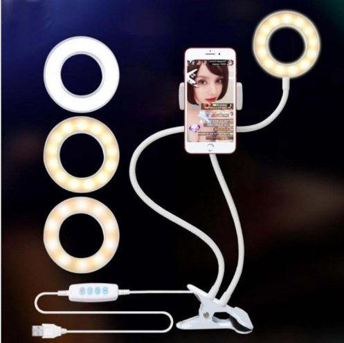 LED Selfie Ring Light for Live Adjustable Makeup Light - 8cm Stand - My Web Bazaar