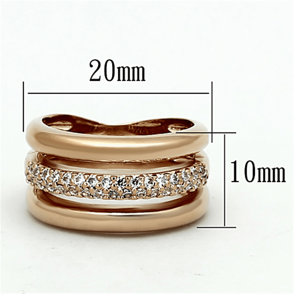 LOA900 Rose Gold Brass Ring | Sparkling AAA CZ Elegance - My Web Bazaar