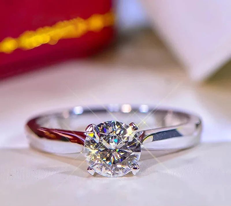 Luxury 18K White Gold 2CT Zirconia Solitaire Ring | Gift - Ready Jewelry - My Web Bazaar