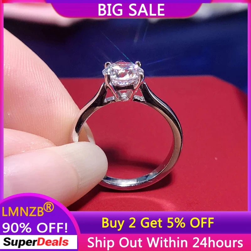 Luxury 18K White Gold 2CT Zirconia Solitaire Ring | Gift - Ready Jewelry - My Web Bazaar