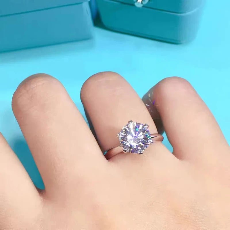 Luxury 18K White Gold Plated Silver 925 Ring | 2 Carat Zirconia - My Web Bazaar