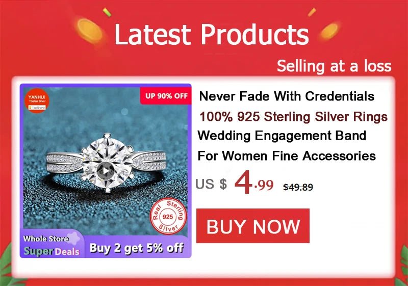 Luxury 18K White Gold Plated Silver 925 Ring | 2 Carat Zirconia - My Web Bazaar