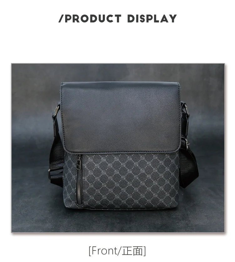 Luxury Brand PU Leather Shoulder Bag For Men Business Crossbody High Quality Casual Small Flap Messenger IPAD - My Web Bazaar