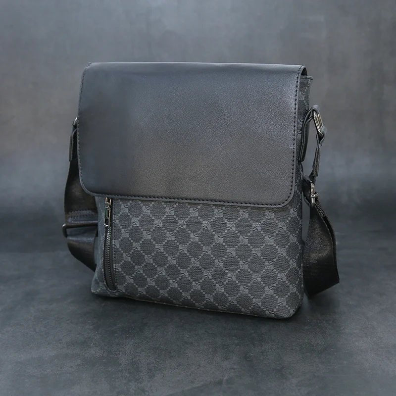 Luxury Brand PU Leather Shoulder Bag For Men Business Crossbody High Quality Casual Small Flap Messenger IPAD - My Web Bazaar