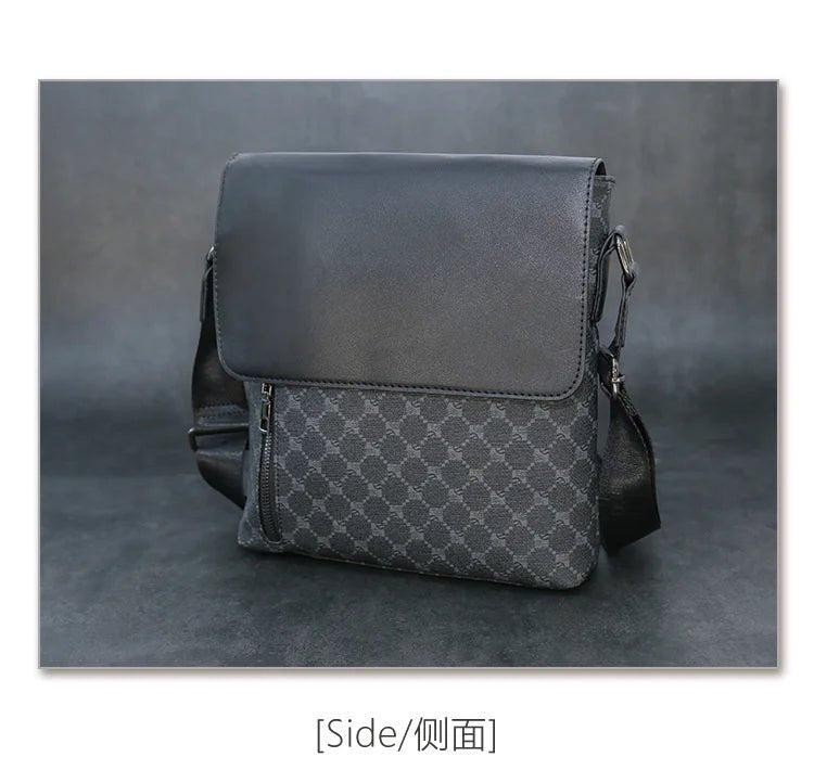 Luxury Brand PU Leather Shoulder Bag For Men Business Crossbody High Quality Casual Small Flap Messenger IPAD - My Web Bazaar