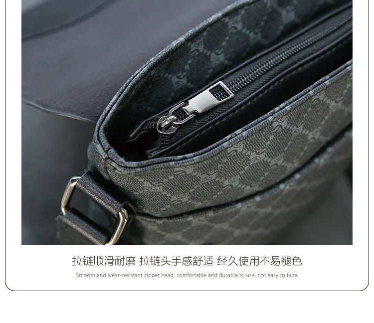 Luxury Brand PU Leather Shoulder Bag For Men Business Crossbody High Quality Casual Small Flap Messenger IPAD - My Web Bazaar