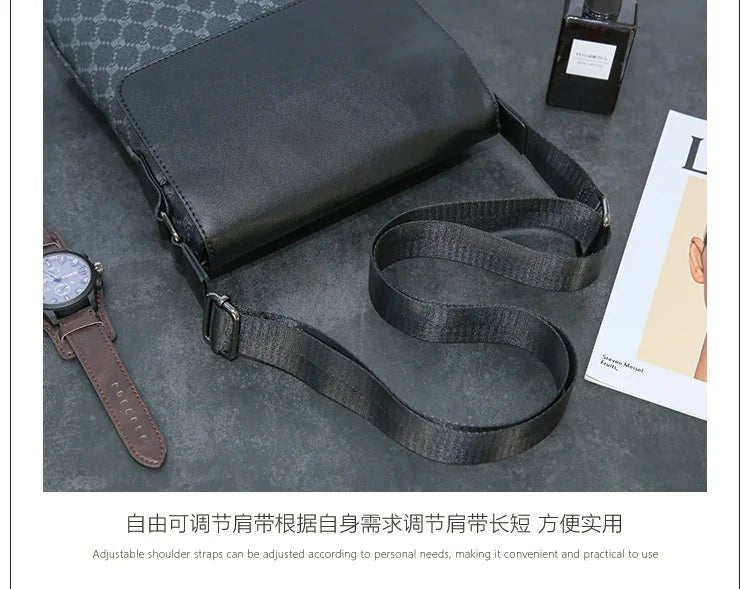Luxury Brand PU Leather Shoulder Bag For Men Business Crossbody High Quality Casual Small Flap Messenger IPAD - My Web Bazaar