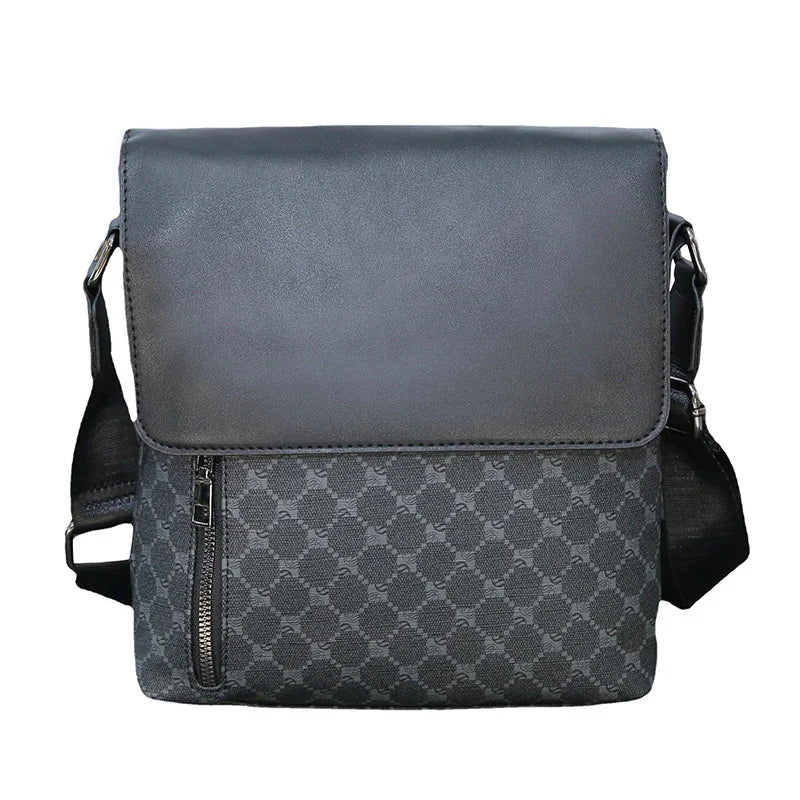 Luxury Brand PU Leather Shoulder Bag For Men Business Crossbody High Quality Casual Small Flap Messenger IPAD - My Web Bazaar