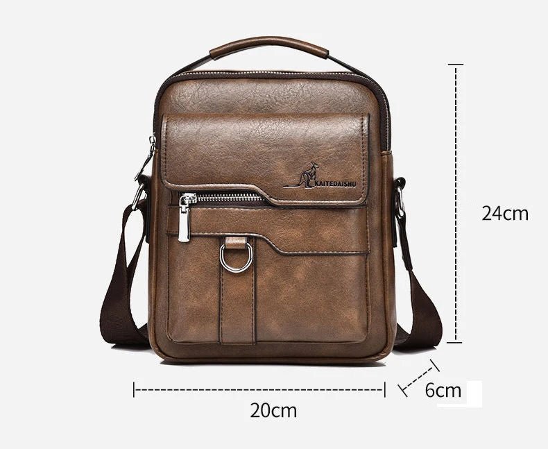 Luxury Brand Vintage Messenger Men Leather Shoulder Small Crossbody Bag Male Side Bag Office Business Handbag - My Web Bazaar