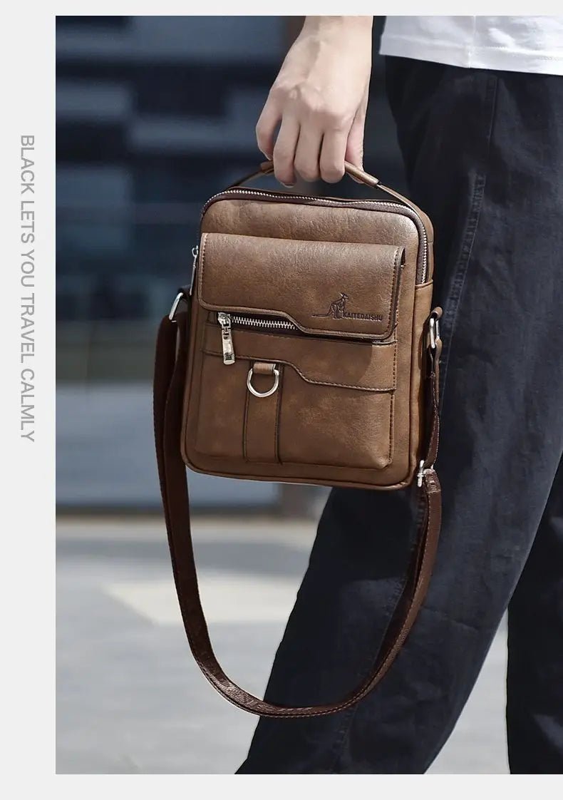 Luxury Brand Vintage Messenger Men Leather Shoulder Small Crossbody Bag Male Side Bag Office Business Handbag - My Web Bazaar