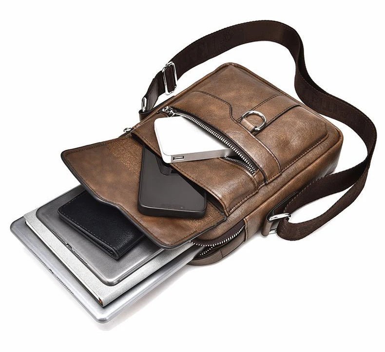 Luxury Brand Vintage Messenger Men Leather Shoulder Small Crossbody Bag Male Side Bag Office Business Handbag - My Web Bazaar