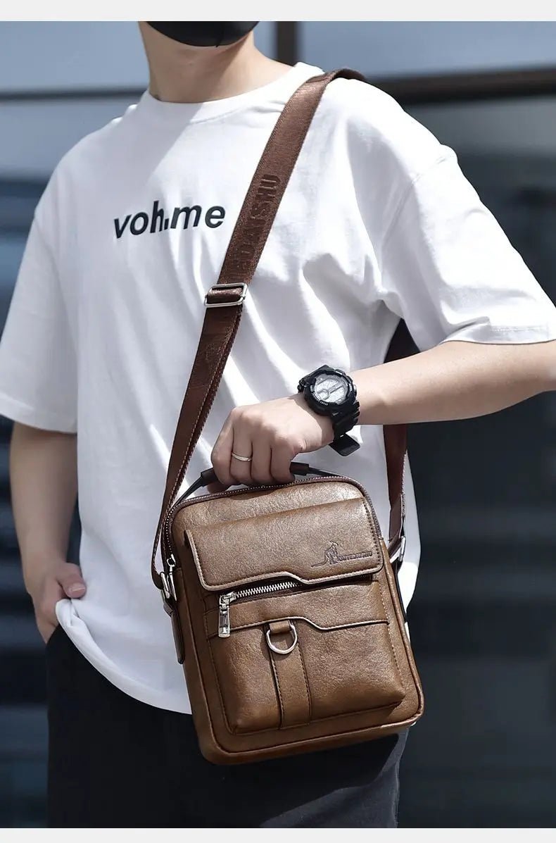 Luxury Brand Vintage Messenger Men Leather Shoulder Small Crossbody Bag Male Side Bag Office Business Handbag - My Web Bazaar