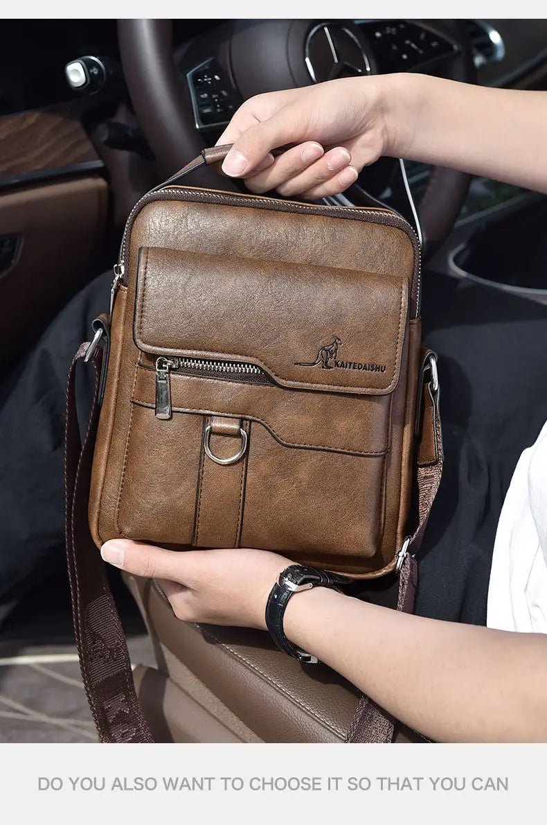 Luxury Brand Vintage Messenger Men Leather Shoulder Small Crossbody Bag Male Side Bag Office Business Handbag - My Web Bazaar