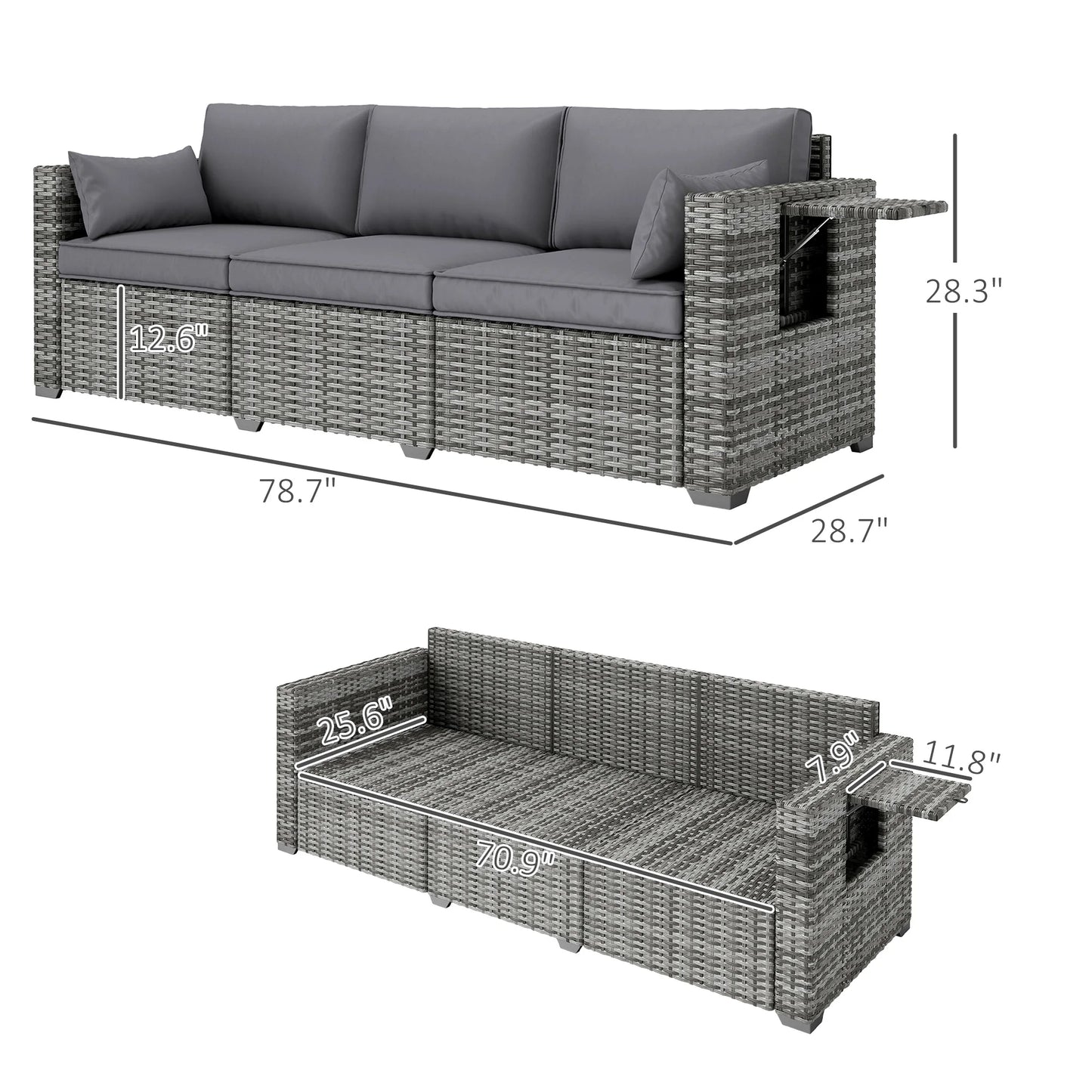 Rattan garden sofa for backyard or deck