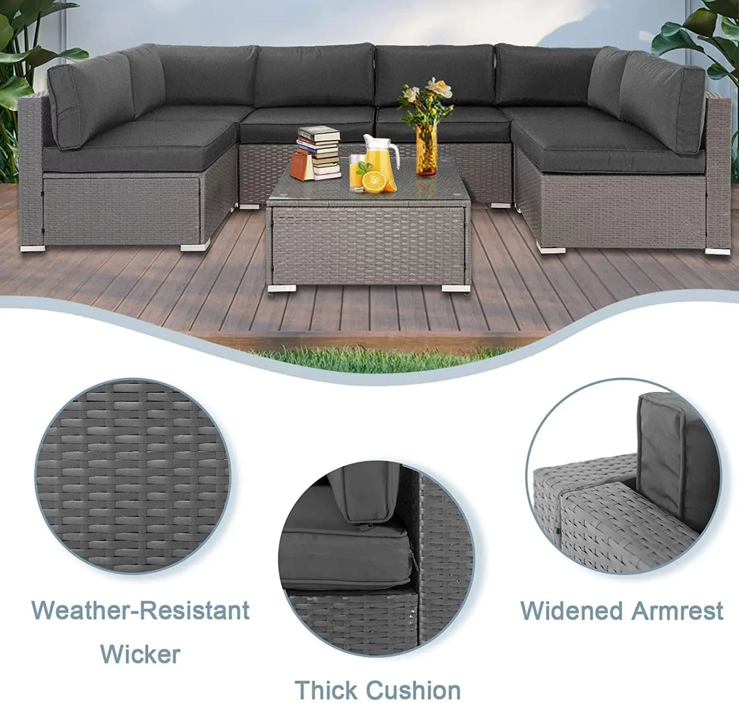 • Patio couch set with cushions