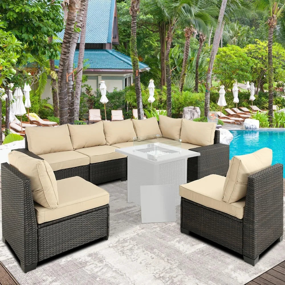 • Outdoor sectional couch with rectangular shape