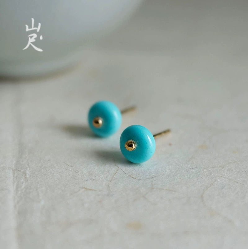 Nanhongshan Tianglinglong 18K Gold Ear - Ring Clip with Jade Emerald - My Web Bazaar