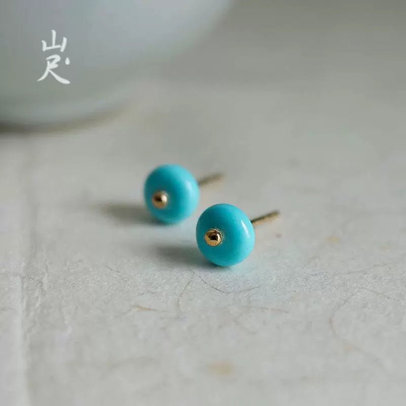 Nanhongshan Tianglinglong 18K Gold Ear - Ring Clip with Jade Emerald - My Web Bazaar