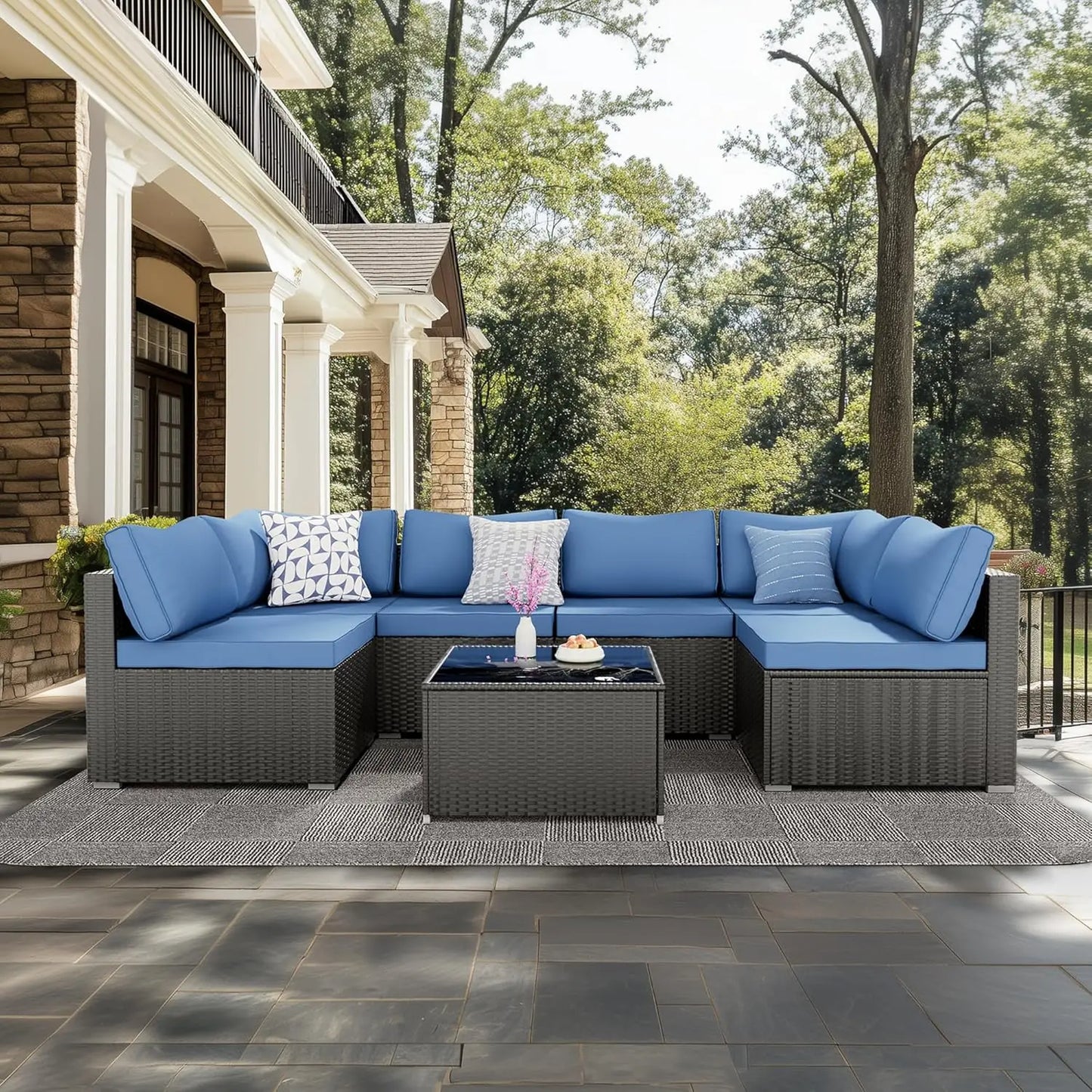 Weather-resistant PE rattan furniture for poolside