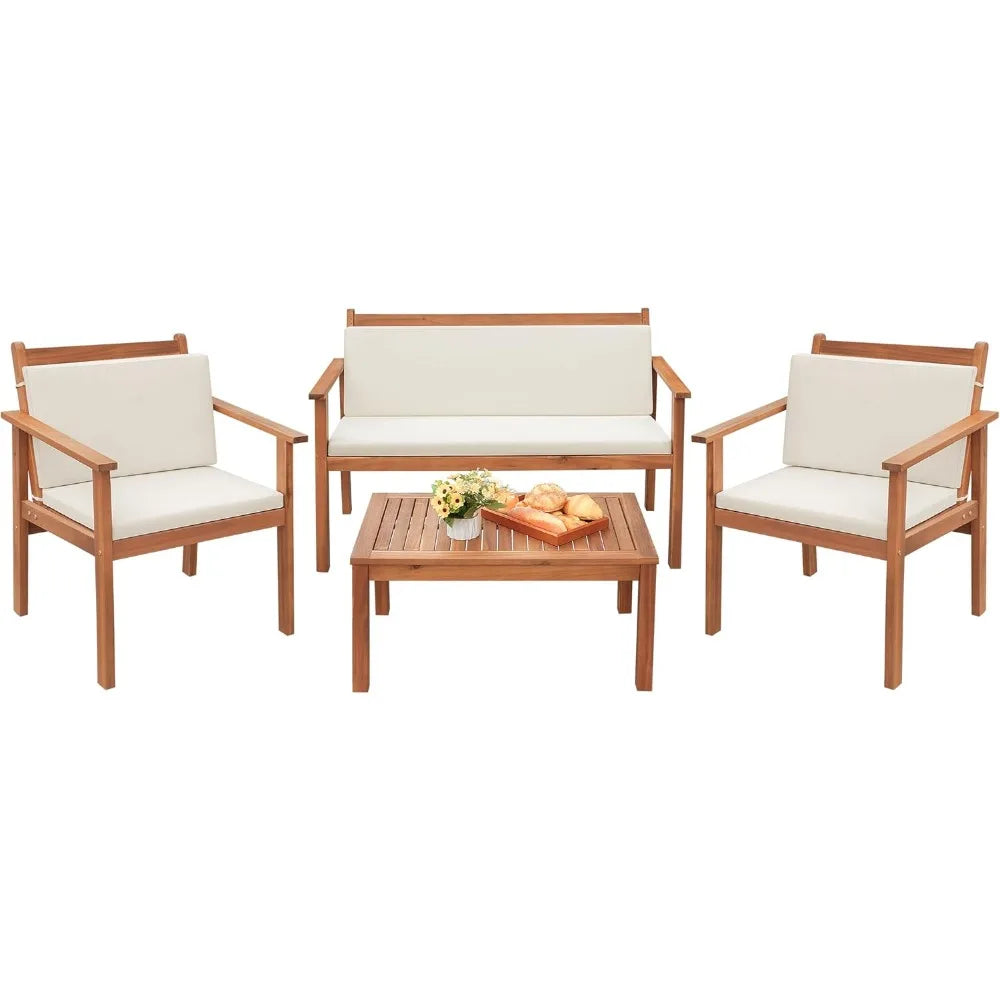 • 4-piece outdoor patio bistro set with chat table