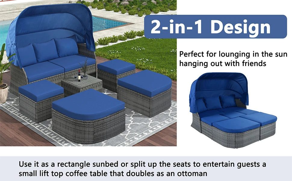 • Garden furniture set with upholstered seats