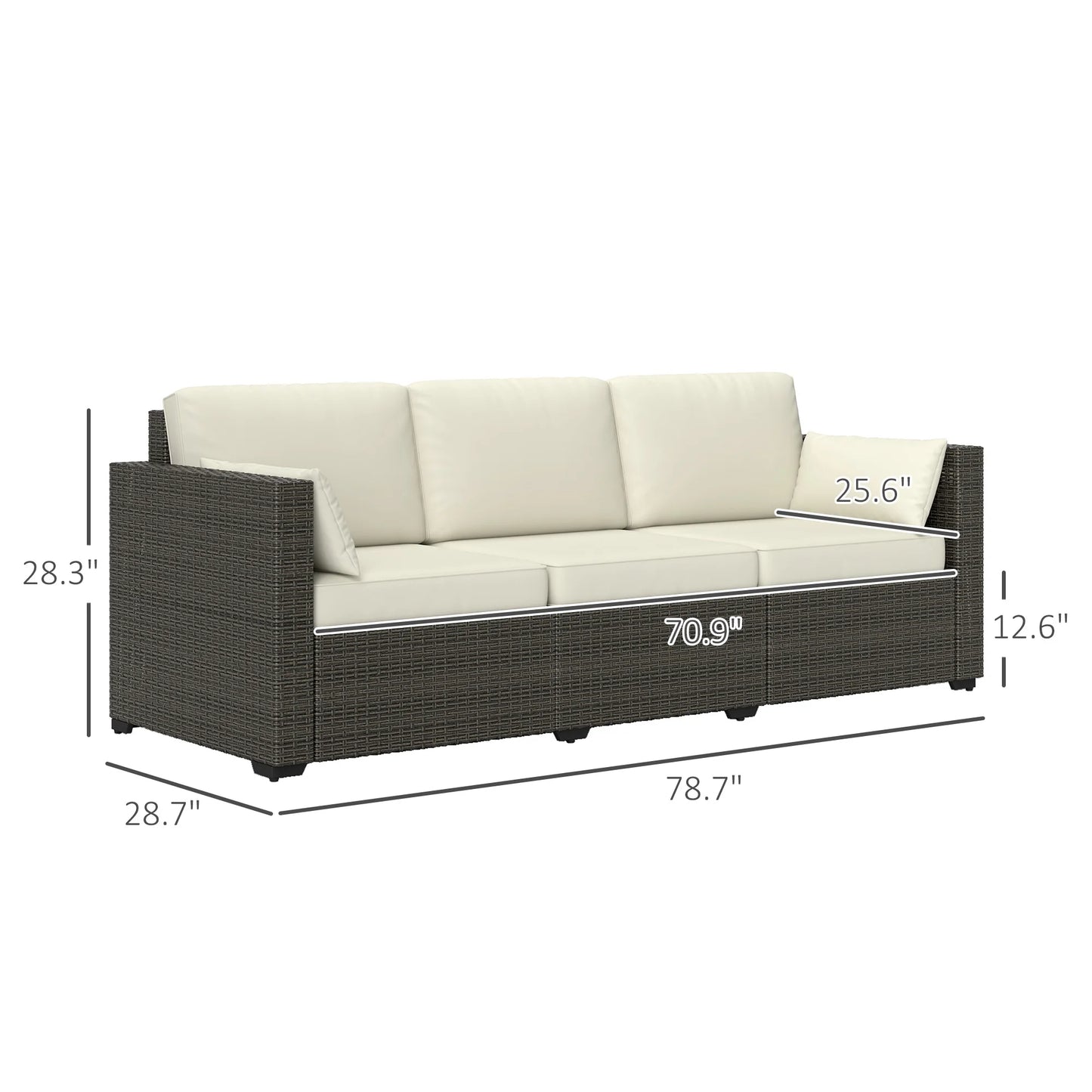 • Outdoor patio seating for three people