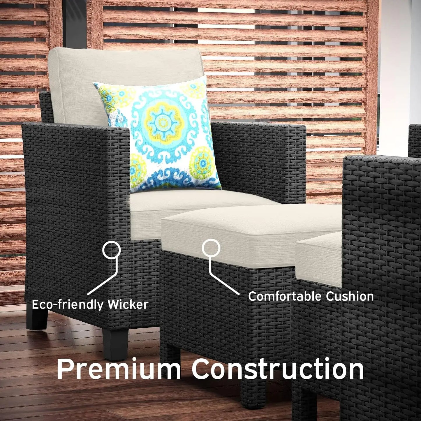 • Backyard PE wicker lounge sofa set