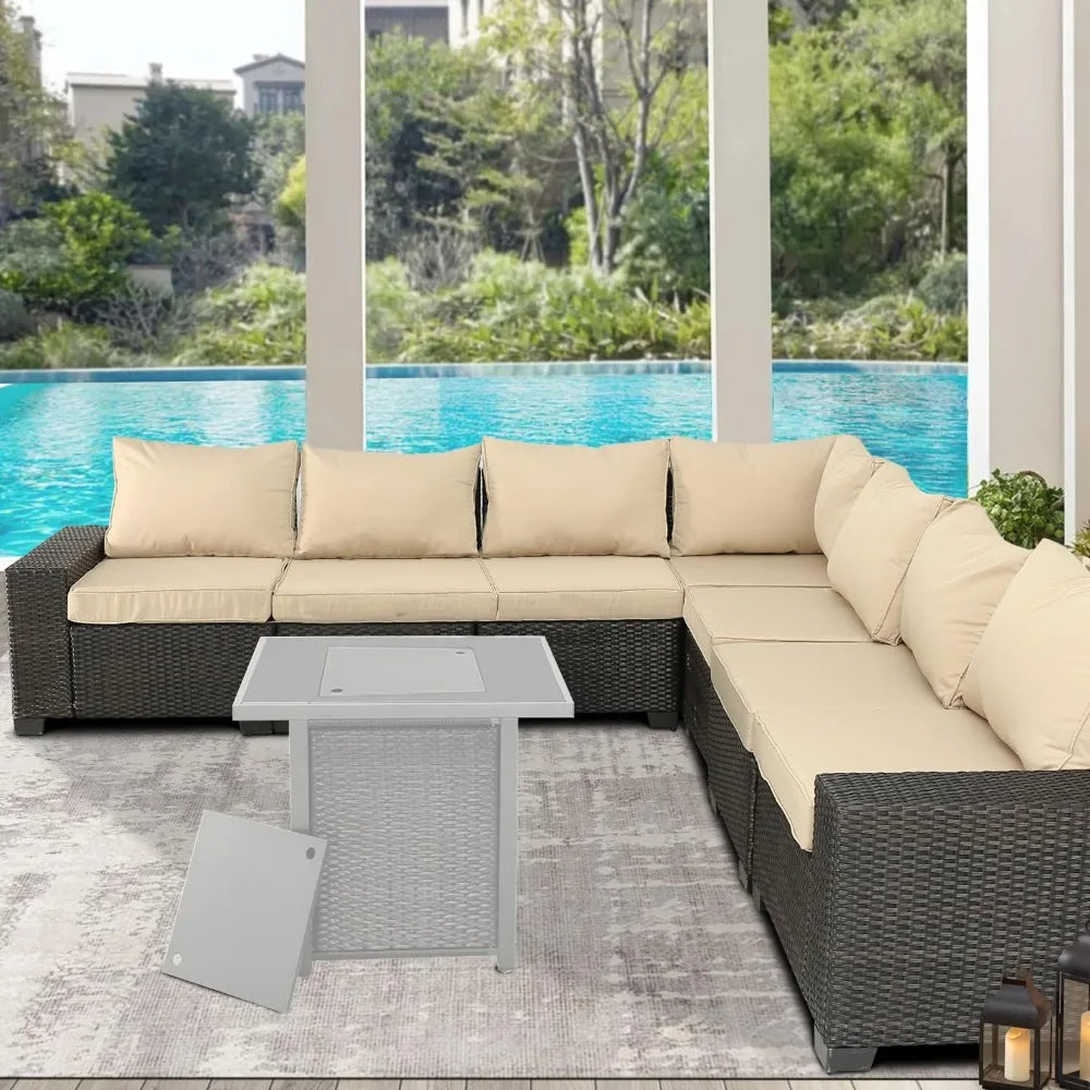 • Rattan patio conversation set for garden
