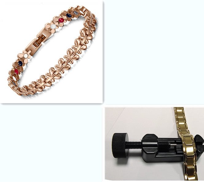 Rose Gold Adjustable Titanium Health Bracelet | Stylish Wellness - My Web Bazaar