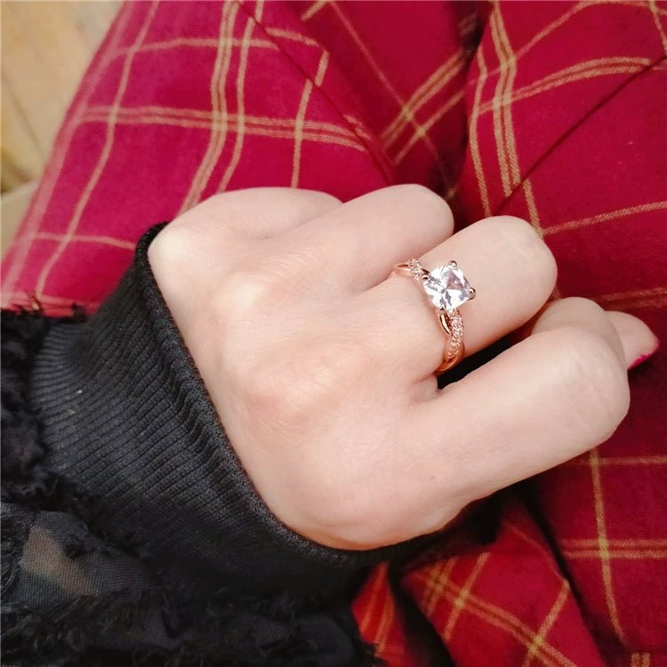 Stunning 925 Sterling Silver Diamond Ring | Retro Luxe Design - My Web Bazaar