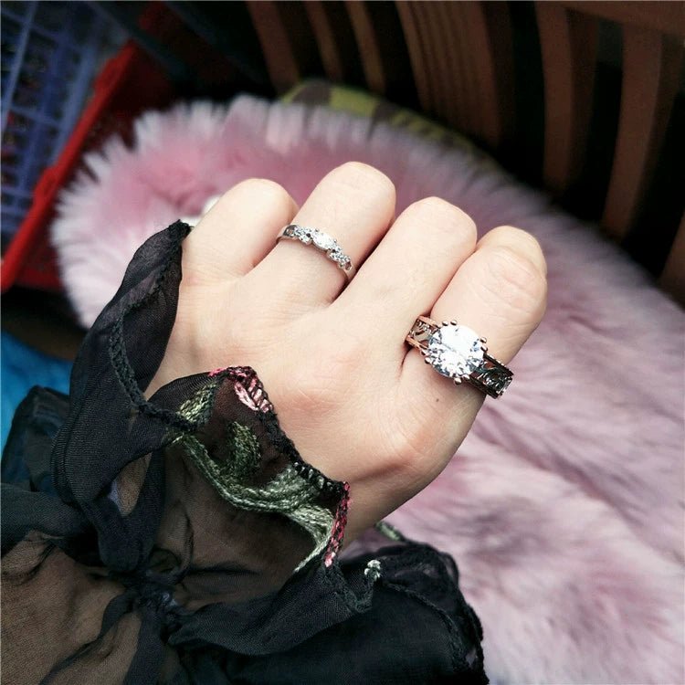 Stunning 925 Sterling Silver Diamond Ring | Retro Luxe Design - My Web Bazaar