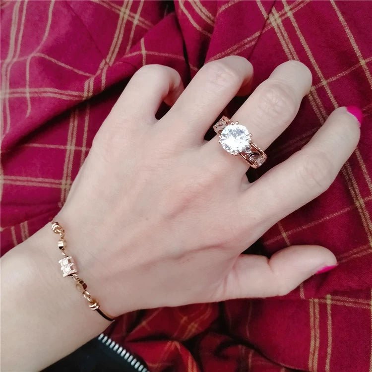 Stunning 925 Sterling Silver Diamond Ring | Retro Luxe Design - My Web Bazaar