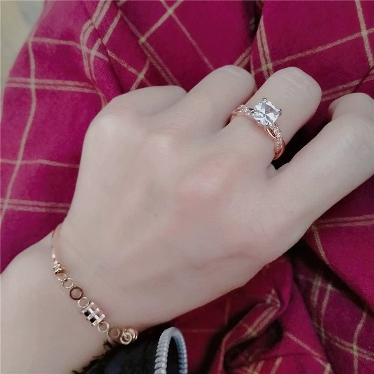 Stunning 925 Sterling Silver Diamond Ring | Retro Luxe Design - My Web Bazaar