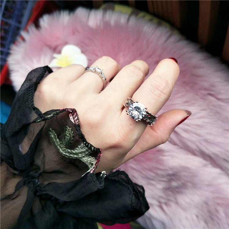 Stunning 925 Sterling Silver Diamond Ring | Retro Luxe Design - My Web Bazaar