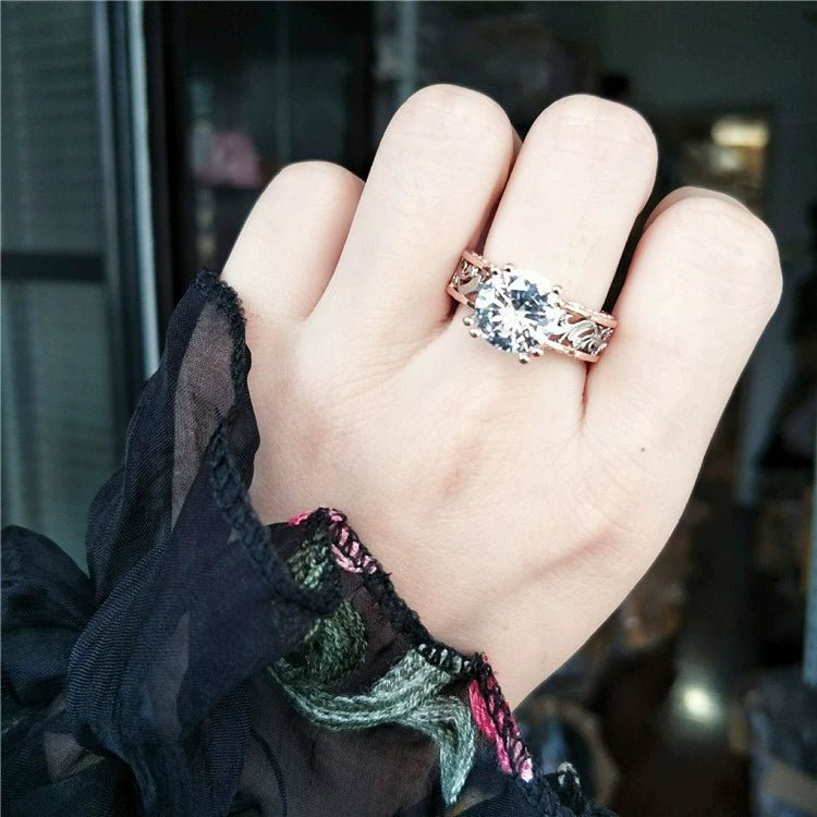 Stunning 925 Sterling Silver Diamond Ring | Retro Luxe Design - My Web Bazaar