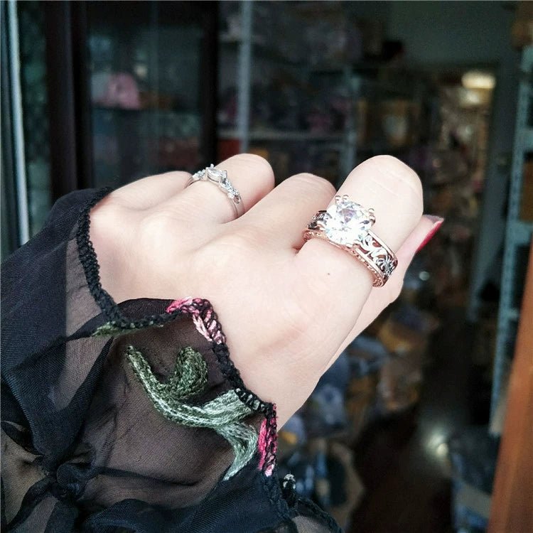 Stunning 925 Sterling Silver Diamond Ring | Retro Luxe Design - My Web Bazaar