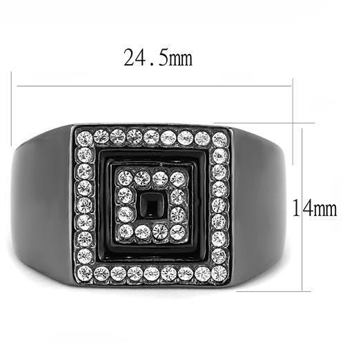 TK3220 Stainless Steel Ring | Elegant IP Light Black Design - My Web Bazaar