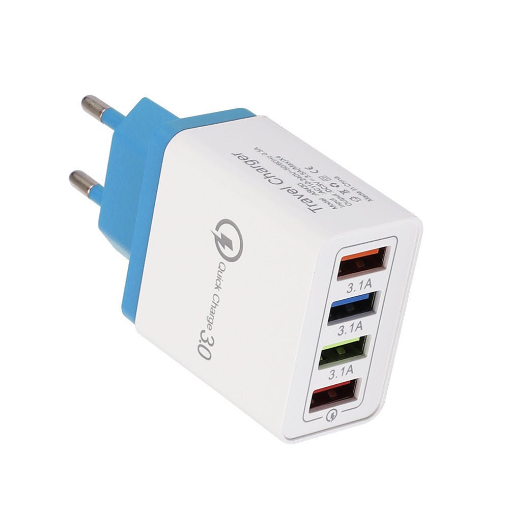 USB Charger Quick Charge 3.0 4 Phone Adapter For Tablet Portable Wall Mobile Charger Fast Charger - My Web Bazaar