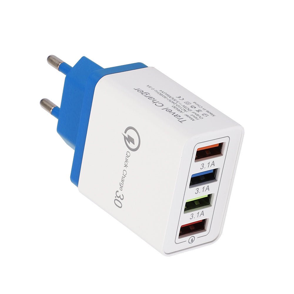 USB Charger Quick Charge 3.0 4 Phone Adapter For Tablet Portable Wall Mobile Charger Fast Charger - My Web Bazaar