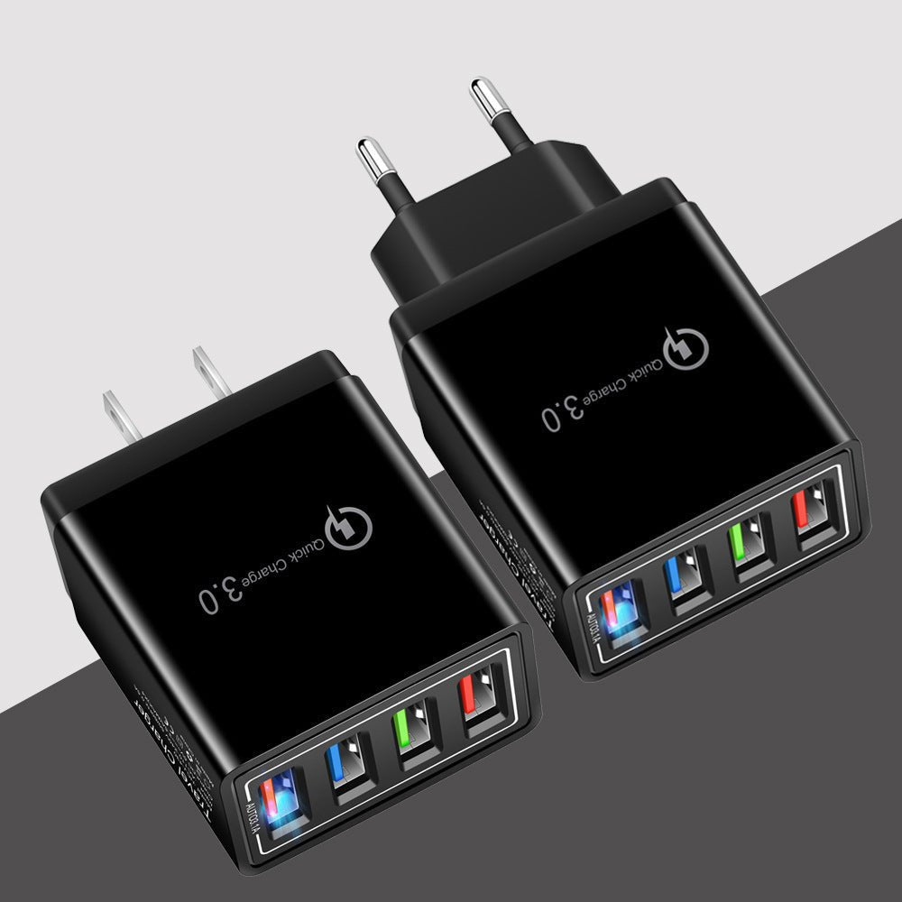 USB Charger Quick Charge 3.0 4 Phone Adapter For Tablet Portable Wall Mobile Charger Fast Charger - My Web Bazaar