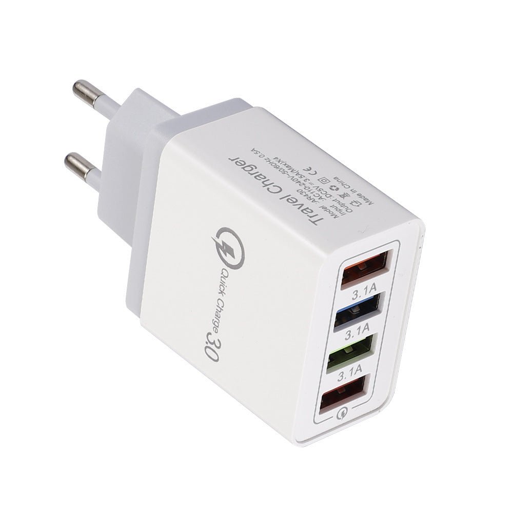 USB Charger Quick Charge 3.0 4 Phone Adapter For Tablet Portable Wall Mobile Charger Fast Charger - My Web Bazaar