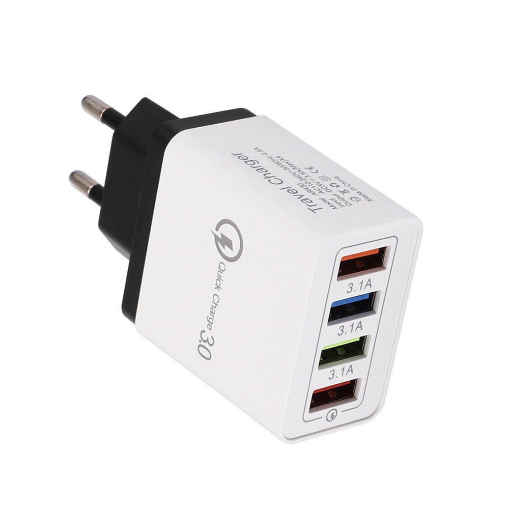 USB Charger Quick Charge 3.0 4 Phone Adapter For Tablet Portable Wall Mobile Charger Fast Charger - My Web Bazaar