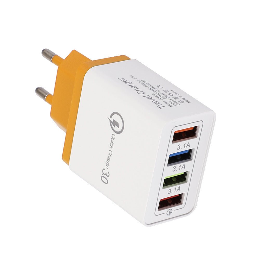 USB Charger Quick Charge 3.0 4 Phone Adapter For Tablet Portable Wall Mobile Charger Fast Charger - My Web Bazaar