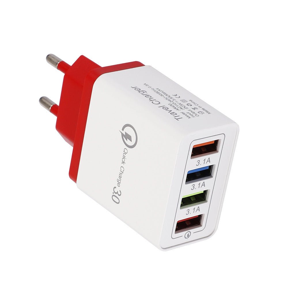 USB Charger Quick Charge 3.0 4 Phone Adapter For Tablet Portable Wall Mobile Charger Fast Charger - My Web Bazaar