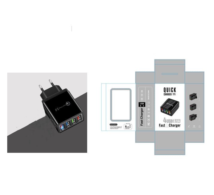 USB Charger Quick Charge 3.0 4 Phone Adapter For Tablet Portable Wall Mobile Charger Fast Charger - My Web Bazaar
