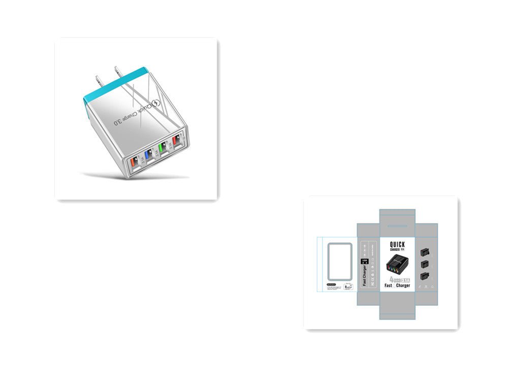 USB Charger Quick Charge 3.0 4 Phone Adapter For Tablet Portable Wall Mobile Charger Fast Charger - My Web Bazaar